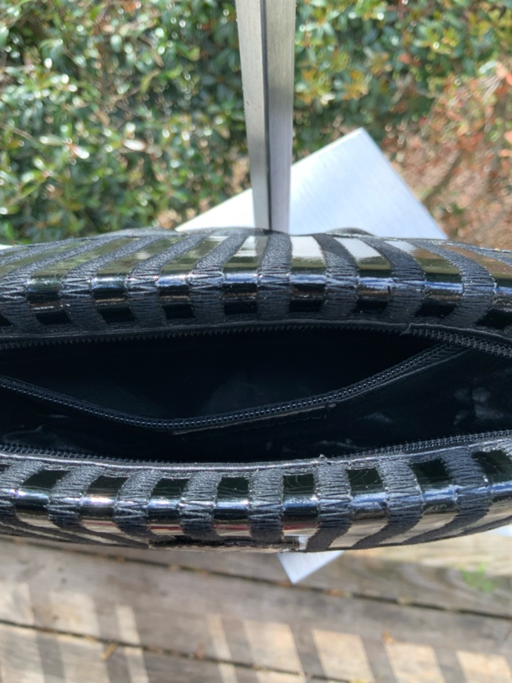 Fendi Rare Black VTG Leather Zippered Clutch with Logo Patch, COA and dust bag - Picture 11 of 16